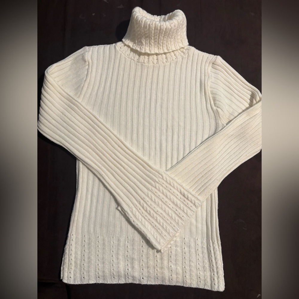 Cream Turtleneck Sweater